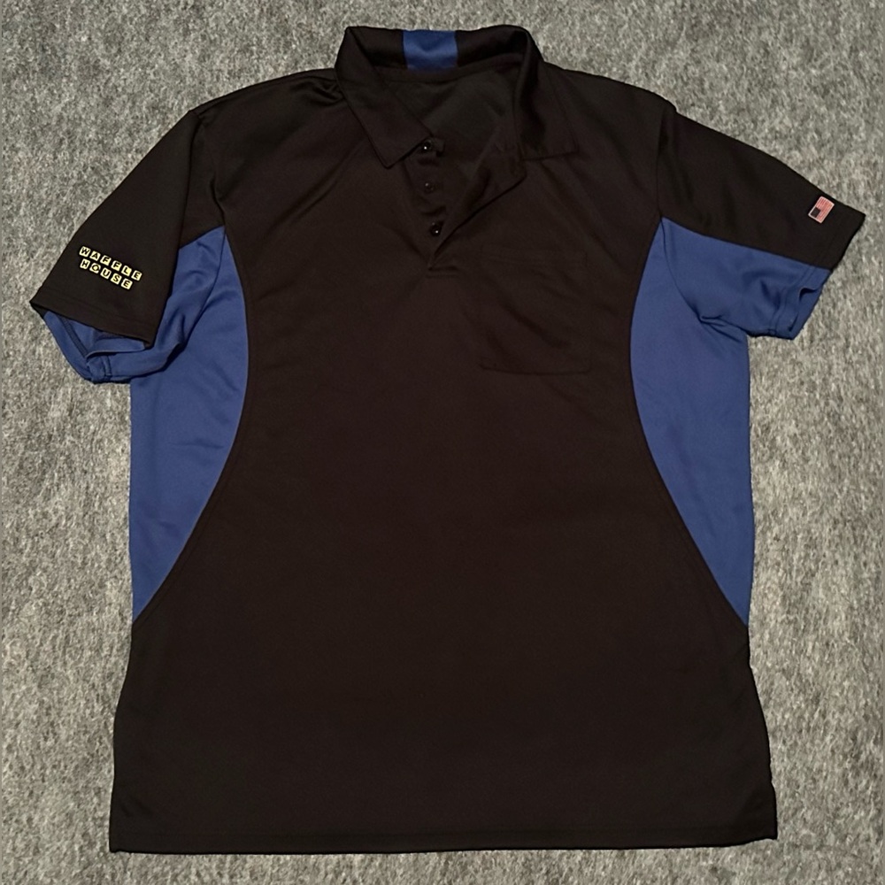 Men’s Waffle House Black/Blue Employee Performance Polo Shirt- Size XL